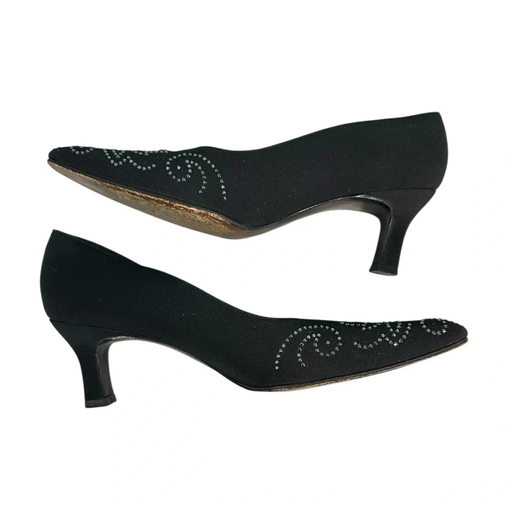 Stuart Weitzman Black Heels with Sparkling Details